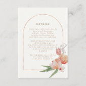 Elegante zomertuin bloemenbruiloft info Kaart (Voorkant)