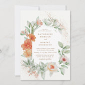 Elegante zomertuin bloemenbruiloft uitnodiging (Voorkant)