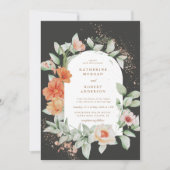 Elegante zomertuin bloemenbruiloft uitnodiging (Voorkant)