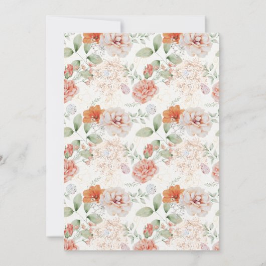 Elegante zomertuin bloemendoop uitnodiging (Achterkant)