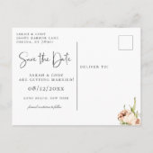 Elegante zomertuin bloementeelt Save the Date Aankondigingskaart (Achterkant)