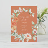 Elegante zomertuin bloemige save the date kaart (Staand voorkant)