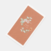 elegante zomertuin floral monogram bruiloft paps servet (Hoek)
