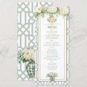 Elegante zomertuinfeest bloemstuk menu (Voorkant / Achterkant)