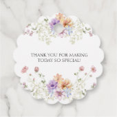 Elegante zomerweide wilde bloemen bruiloft bedankjes labels (Achterkant)