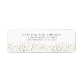Elegante zomerweide wilde bloemen bruiloft etiket (Voorkant)