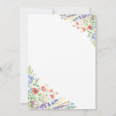 Elegante zomerweide wilde bloemen bruiloft kaart (Achterkant)