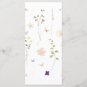Elegante zomerweide wilde bloemen bruiloft menu (Achterkant)