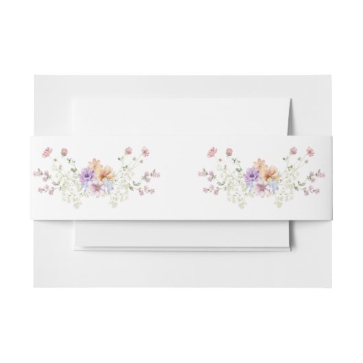 Elegante zomerweide wilde bloemen bruiloft uitnodigingen wikkel (Voorkant Voorbeeld)