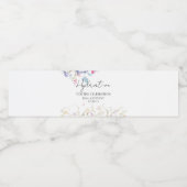 Elegante zomerweide wilde bloemen bruiloft waterfles etiket (Enkel label)