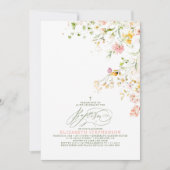 Elegante zomerweide wilde bloemen doop kaart (Voorkant)