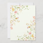 Elegante zomerweide wilde bloemen doop kaart (Achterkant)