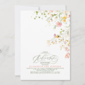 Elegante zomerweide wilde bloemen repetitiediner kaart (Voorkant)