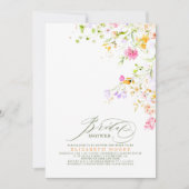 Elegante zomerweide Wildflower Vrijgezellenfeest 2 Kaart (Voorkant)