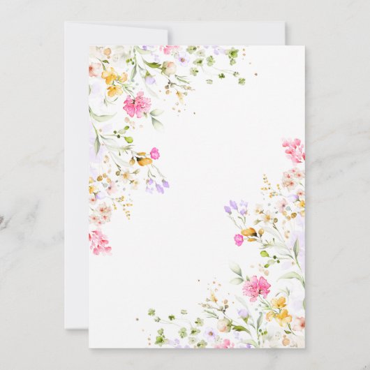 Elegante zomerweide Wildflower Vrijgezellenfeest 2 Kaart (Achterkant)