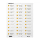 Elegante Zon En Stralen Etiket (Full Sheet)