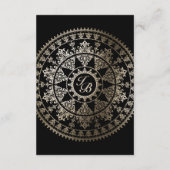 Elegante zonne-mandala trouwdetails kaart goud (Achterkant)