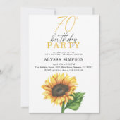 Elegante Zonnebloem 70e verjaardag Uitnodiging (Voorkant)