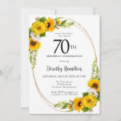 Elegante Zonnebloem 70e Verjaardagsfeestje Kaart (Voorkant)