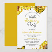 Elegante zonnebloem 90ste verjaardag kaart (Voorkant / Achterkant)