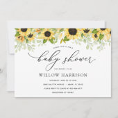 Elegante Zonnebloem Baby shower Invitation Kaart (Voorkant)