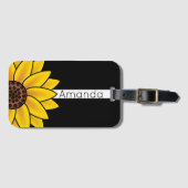 Elegante zonnebloem bagagelabel (Voorkant (horizontaal))
