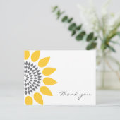 Elegante zonnebloem bedankt briefkaart (Staand voorkant)