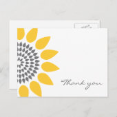 Elegante zonnebloem bedankt briefkaart (Voorkant / Achterkant)