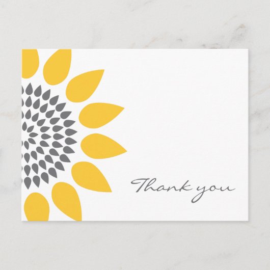 Elegante zonnebloem bedankt briefkaart (Voorkant)
