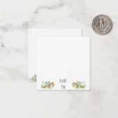 Elegante zonnebloem blanco dank u notitiekaartje (Voorkant / Achterkant in situ)