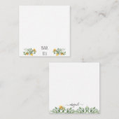 Elegante zonnebloem blanco dank u notitiekaartje (Voorkant / Achterkant)