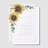 Elegante zonnebloem bloem bruidsdouche vellum uitnodigingen (Offset)