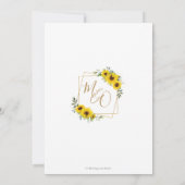 Elegante Zonnebloem Bloemen Goud Geometrische Brui Kaart (Achterkant)