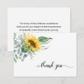 Elegante Zonnebloem Bloemen Sympathie Dank u Bedankkaart (Voorkant / Achterkant)