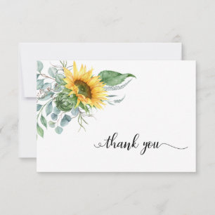 Elegante Zonnebloem Bloemen Sympathie Dank u Bedankkaart