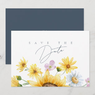Elegante Zonnebloem Bloemige Trouw Save the Date