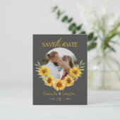 Elegante Zonnebloem boog foto Flat Save The Date (Staand voorkant)