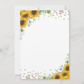 Elegante Zonnebloem Boog Goud Glitter Meisje Doop Kaart (Achterkant)