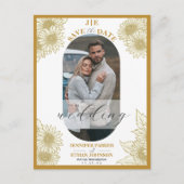 Elegante Zonnebloem Botanische Foto Bewaar de datu Briefkaart (Voorkant)