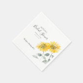 Elegante zonnebloem botanische script bruidsmeisje servet (Hoek)