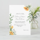 Elegante zonnebloem bruiloft Geen ouders Kaart (Staand voorkant)