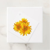 Elegante Zonnebloem Bruiloft Gele Bloemen Bedankjes Labels (In situ)