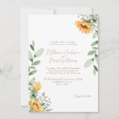 Elegante Zonnebloem Bruiloft Gouden Tekst Geen Oud Kaart (Voorkant)