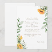 Elegante Zonnebloem Bruiloft Gouden Tekst Geen Oud Kaart (Voorkant / Achterkant)