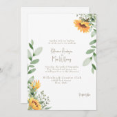 Elegante Zonnebloem Bruiloft Gouden Tekst Geen Oud Kaart (Voorkant / Achterkant)