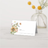 Elegante Zonnebloem Bruiloft Plaatskaartje (Voorkant)