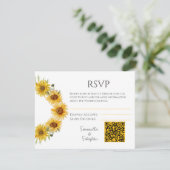 Elegante Zonnebloem bruiloft RSVP behuizing Kaart (Staand voorkant)