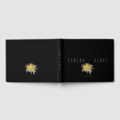 Elegante zonnebloem bruiloft zwart gastenboek (Volledig)