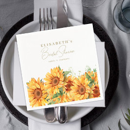 Elegante zonnebloem bruiloftsdouche  servet