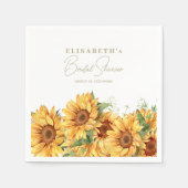 Elegante zonnebloem bruiloftsdouche  servet (Voorkant)